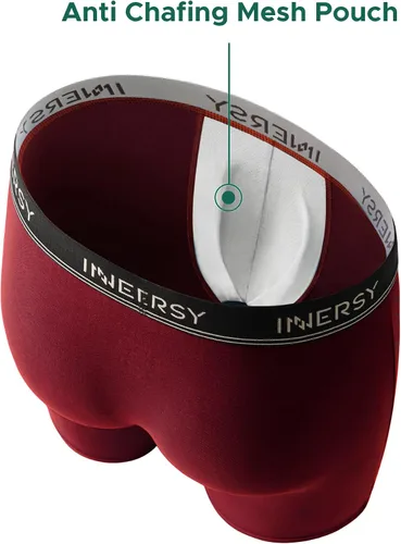 Vista 2 de INNERSY Calzoncillos tipo bóxer transpirables para hombre, bolsa de soporte, ropa interior elástica para entrenamiento, paquete de 4