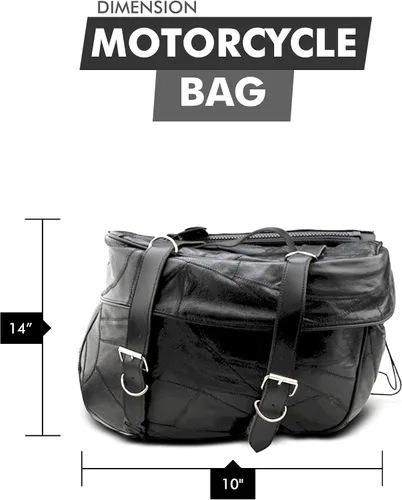 Vista 2 de Juego de bolsas de piel tipo alforja para motocicleta, 2