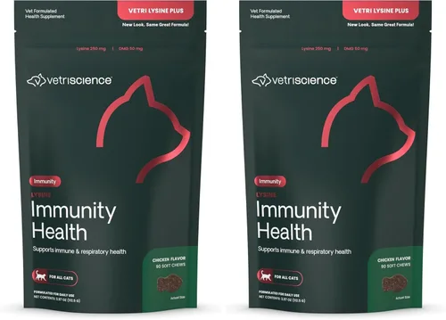 Vista 12 de VetriScience Gomitas de Lisina para la Salud de la Inmunidad, 250 mg de Lisina Plus Suplemento Inmunológico para Gatos y Gatito con Alergias