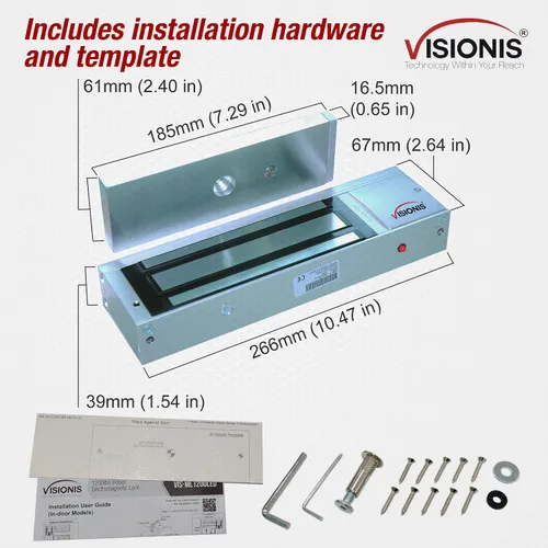 Vista 4 de Interior 1200LBS 1,102.3 lbs Holding Force Outswinging Cerradura de puerta electromagnética con sensor LED para sistema de control de acceso
