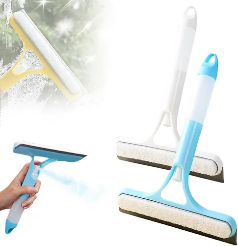 Vista 12 de 3 en 1 Rasqueta de Limpieza de Ventanas, Nueva Escobilla de Ventana 2025 con Spray para Vidrio de Ducha, Herramienta Limpiadora de Ventanas Azul