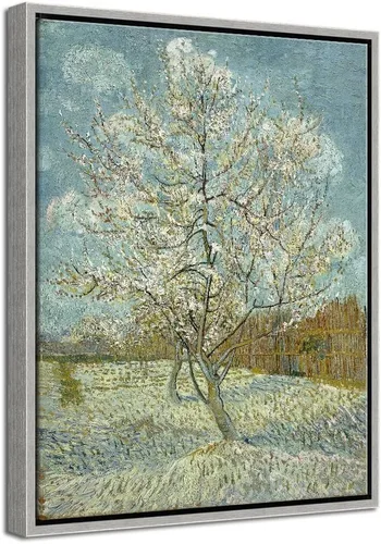 Vista 8 de Wieco Art Lienzo con estampado de árbol de durazno rosa de Van Gogh, pinturas al óleo famosas clásicas, reproducción de pinturas al óleo modernas