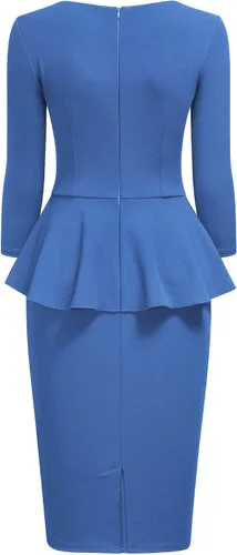 Vista 5 de Miusol - Vestido de mujer estilo retro con cuello cuadrado y volantes
