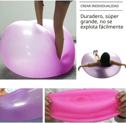 Vista 3 de Bola de agua de bola de burbujas para adultos, bola inflable de burbujas de 27 pulgadas Azul y amarillo