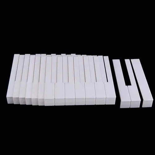 Vista 3 de Jiayouy Juego completo de 52 teclas de piano de plástico con frentes, tapas de repuesto blancas de 2.047 in de cabeza larga