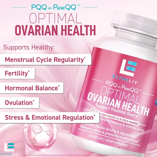 Vista 6 de Salud ovárica óptima Mio-inositol + D-Chiro y PQQ Fertilidad, apoyo hormonal y ovárico Proporción ideal de PCOS 40:1 Suplemento de inositol
