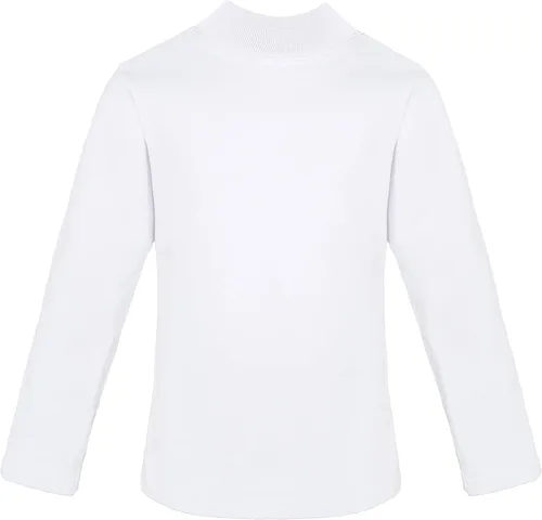 Vista 2 de Lilax Camiseta básica de algodón de cuello alto falso de manga larga para niña