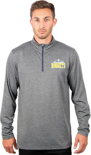 Vista 62 de Ultra Game Camiseta oficial de la NBA de manga larga con cremallera corta para hombre Gris Caliente Carbón