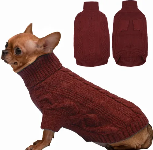 Vista 10 de PeacockGreen XS Suéter para Perro Hembra Chihuahua Teacup, Ropa para Gatos y Cachorros - Suéter Cálido de Invierno para Navidad y Acción de Gracias