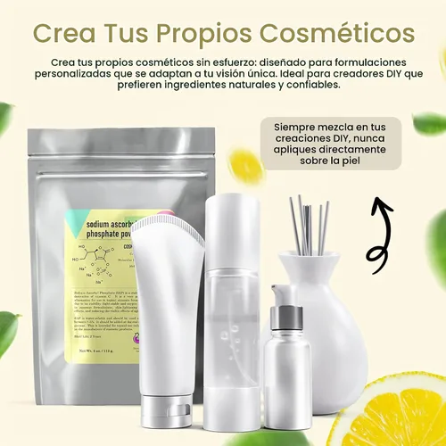 Vista 6 de Polvo SAP de fosfato de ascorbilo de sodio – Derivado estable de vitamina C, antioxidante para el cuidado de la piel DIY (1 onza/0.99 oz)