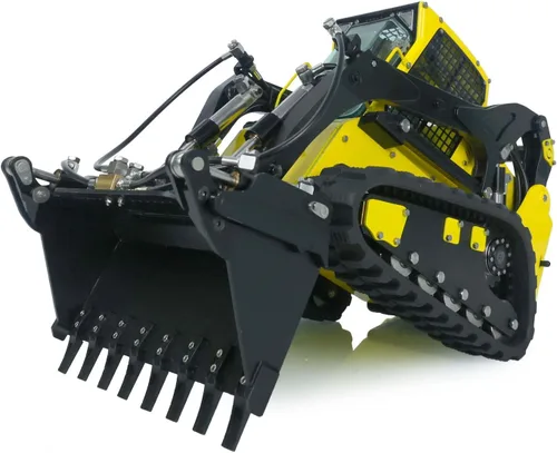 Vista 4 de 1/14 Lesu cargador hidráulico Rc Aoue Lt5 con seguimiento de camión de control de radio de dirección deslizante Amarillo y negro