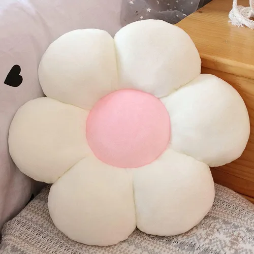 Vista 11 de lannery Almohadas de felpa con flores, cojín de suelo de flores, juguete para leer, habitación, ver la televisión (11.8 pulgadas, azul)