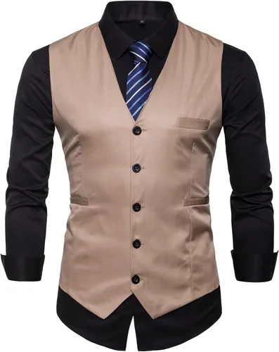 Vista 10 de Chaleco formal de negocios de hombres para traje o esmoquin Negro