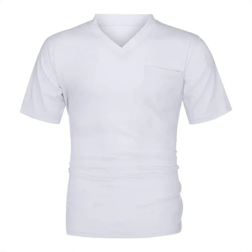 Vista 6 de Muscularfit Mens Short Sleeve Shirts Stylish Casual V Neck Plain Summer Tee Slim Regular-Fit Light Weight Basic Muscle Shirt