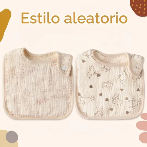 Vista 7 de Zainpe 6 piezas de baberos de algodón de muselina con broches para bebé con patrón de conejo, oso, oveja, pañuelos para babero suaves, absorbentes