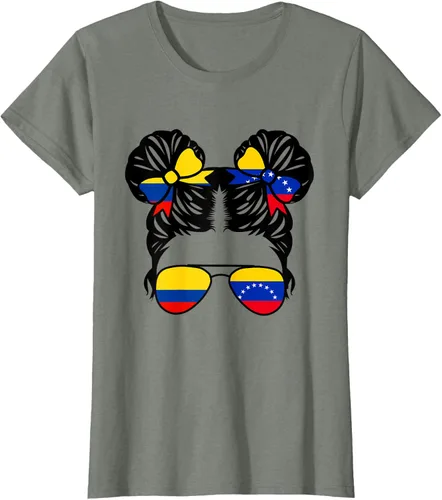Vista 15 de Camiseta Half Colombian Half Venezolan Girl Colombia Kids Heritage, Gris