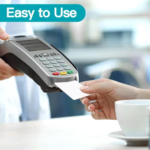 Vista 5 de 100 tarjetas de limpieza para lector de tarjetas de crédito, hojas de limpieza CR80 de doble cara para terminales POS, impresoras y lectores