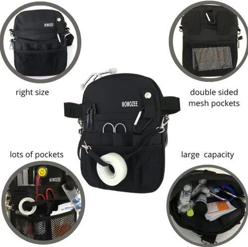 Vista 6 de MOMOZEE Bolsa de enfermera, artículos esenciales de enfermería para enfermeras riñonera, artículos esenciales para estudiantes de enfermera