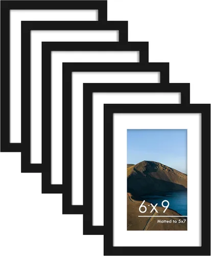 Vista 22 de PEALSN - Juego de 6 portarretratos de 5 x 7 pulgadas para fotos de 4 x 6 pulgadas con paspartú/5 x 7 pulgadas sin paspartú, para montaje en Negro