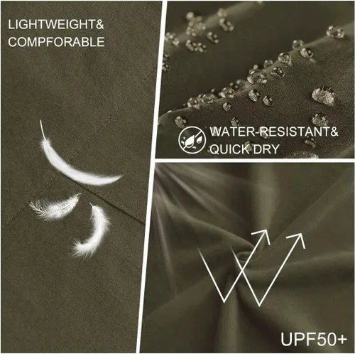 Vista 5 de Arunlluta Pantalones de senderismo para hombre, pantalones de viaje de senderismo, resistentes al agua, pantalones de trabajo elásticos de secado