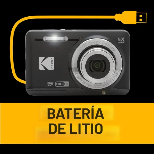 Vista 7 de KODAK PIXPRO FZ55-BK - Cámara digital de sensor CMOS de 16 MP con zoom óptico de 5X, gran angular de 28 mm, video Full HD de 1080P, pantalla LCD