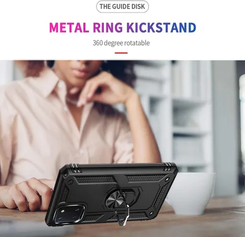 Vista 3 de Funda para Galaxy Note 10 Lite - Funda protectora de grado militar con soporte magnético para anillo de coche, cubierta de soporte para Samsung