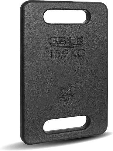Vista 7 de Yes4All Cast Iron Rucking Weight for Backpack, Training Weight Plate with Ergonomic Rounded Handle, Protective Glossy Finish for Weighted Walking