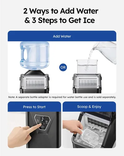 Vista 4 de Máquina de cubitos de hielo para encimera, 30 libras/día