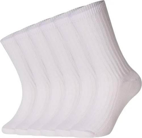 Vista 7 de Eyean Calcetines deportivos para niños y niñas, de algodón, uniformes escolares, casuales, básicos, 6 pares