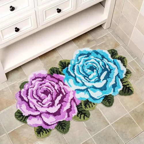 Vista 40 de USTIDE Tapete de baño de rosa esponjoso de 23.6 x 35.4 pulgadas, tapete de baño antideslizante para baño, cocina, sala de estar o dormitorio