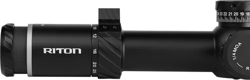 Vista 4 de Riton Optics Series 5 Conquer 5-25x56 MOA Riflescope Primer plano focal HD Retícula iluminada de vidrio con retícula integrada extraíble de dos