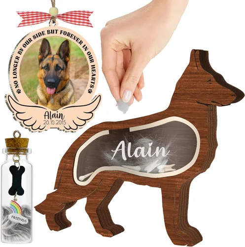 Vista 14 de vinatimes Caja de sombra de regalo conmemorativo para mascotas de 8.6 pulgadas, soporte para collar negro, marco de fotos, kit de tinta de pata