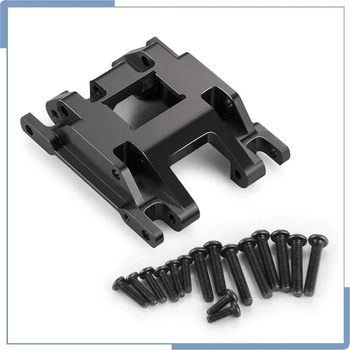 Vista 3 de Protector de armadura de chasis de eje central de aleación de aluminio RC para TRX4M actualizaciones 1/18 escala RC Crawler Car, negro