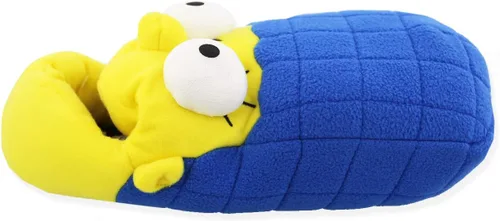 Vista 4 de The Simpsons Novedosas pantuflas de felpa para mujer 3D Marge Simpson Face Slippers