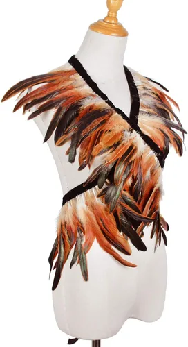 Vista 5 de LVOW Disfraz maléfico con diseño de boa de plumas para Halloween