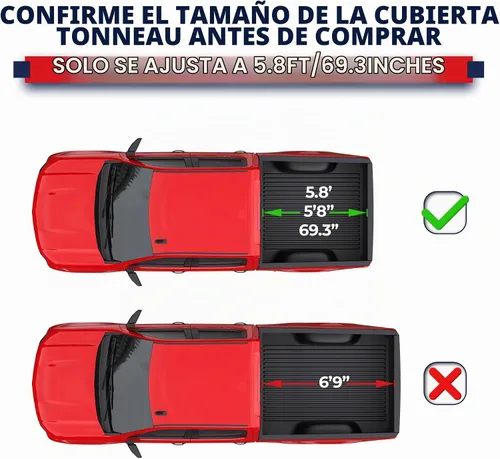 Vista 2 de MOSTPLUS - Funda de tonneau de triple pliegue suave de 5.8 pies para cama de camioneta, compatible con Chevy Silverado 1500 2007 2008 2009 2010 2011