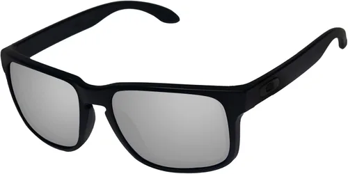 Vista 3 de LenzReborn Reemplazo de lentes polarizadas de alto impacto para Oakley Holbrook XL OO9417 Sunglass - Negro oscuro+gris plateado+rojo fuego+azul