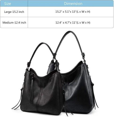 Vista 6 de Bolsas de diseñador de estilo hobo para mujer, grandes y de cuero sintético, formato tipo cubeta