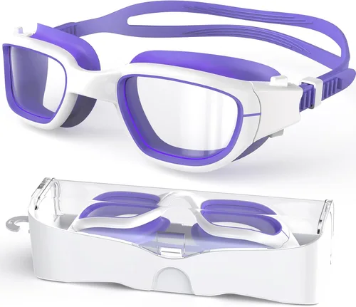 Vista 8 de Gafas de natación para niños, gafas de natación para niños de 6 a 14 años, gafas de piscina con protección UV antivaho para niños y niñas