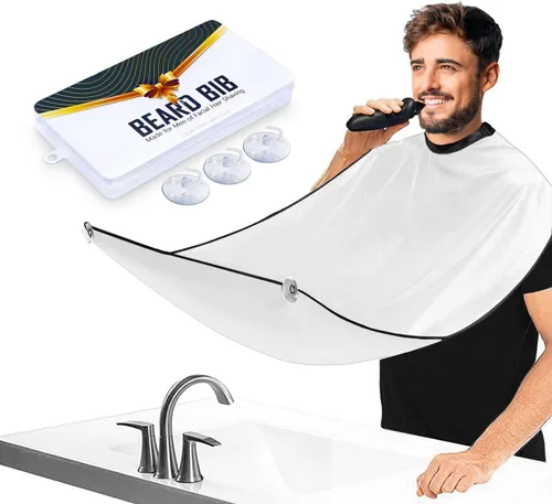 Vista 7 de Delantal de barba para barba, regalo del día del padre, babero para recortar barba, atrapa pelo, regalos para hombres, aniversario, día de San