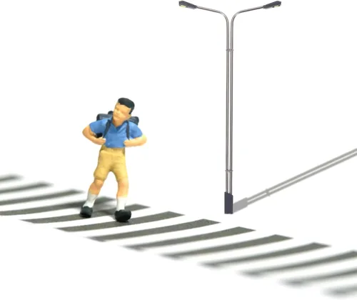 Vista 7 de MECCANIXITY Modelo ferroviario LED farol lámparas poste luces blancas 1/75 escala 5.9 in 5.91inch 3V, paquete de 2
