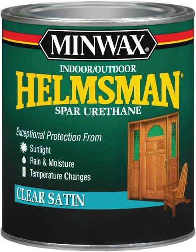 Vista 19 de Minwax - Capa de uretano Helmsman para exteriores y interiores a base de agua, cuarto de galón, brillante