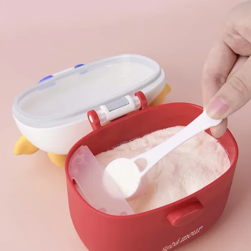 Vista 4 de Bebamour Dosificador de Fórmula para Bebés, Contenedor Portátil para Leche en Polvo y Golosinas de Caramelo con Cuchara y Nivelador, sin BPA