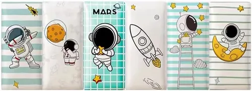 Vista 7 de Paneles de pared 3D de dibujos animados 3D suave cabecero de cama autoadhesiva, anticolisión, calcomanías de pared para habitaciones de niños