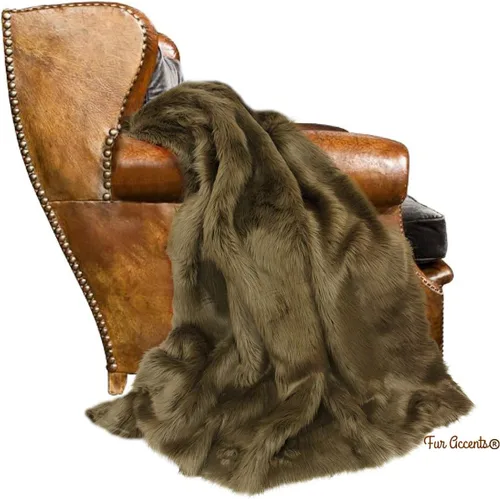 Vista 34 de Manta de felpa de piel sintética, manta de piel moderna, manta pequeña para bebé, pelo largo, color negro, peludo - Fur Accents (2 x 3 pies, negro)