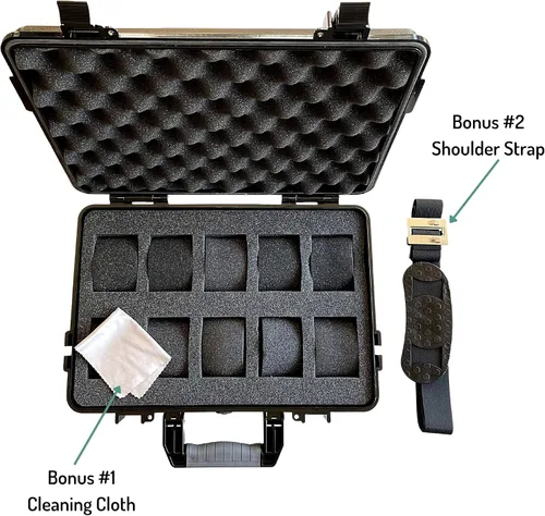 Vista 7 de ModernGen Caja de viaje con 10 ranuras para reloj, plástico resistente, resistente a los impactos, resistente al agua