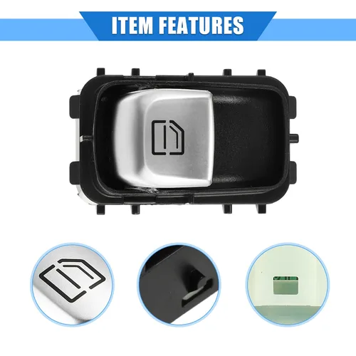 Vista 4 de Interruptor de control de ventana compatible con Mercedes-Benz Clase C W205 GLC Serie completa 2015-2020, plástico duradero negro