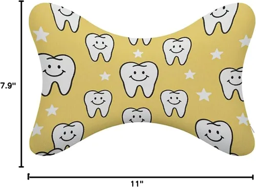 Vista 7 de Supdreamc Lindo patrón dental amarillo para asiento de coche, almohada cervical almohada cervical alivio del dolor de cuello y hombro, cojín