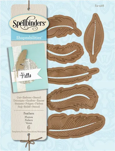Vista 4 de Spellbinders S4-428 Shapeabilities Plumas Grabadas/Obleas Delgadas Troqueles