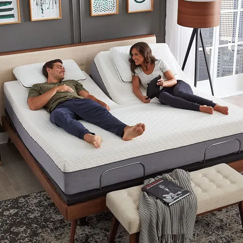 Vista 3 de Sábanas divididas de satén de seda, juego de sábanas de satén de lujo suave de 5 piezas para camas ajustables con bolsillo de 15 pulgadas